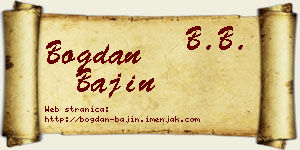 Bogdan Bajin vizit kartica